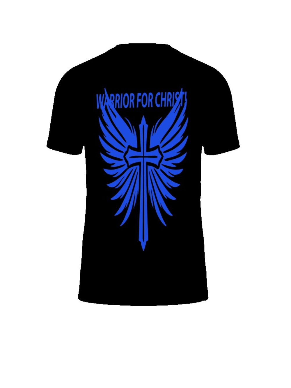 Warrior For Christ Blue Graphic Tee - Unisex Black T-Shirt